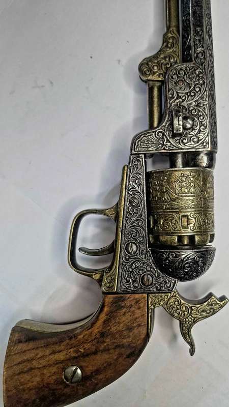 REPLICA DENIX .45 CIVIL WAR 1851 NAVY COLT REVOLVER ENGRAVED PISTOL 1040L