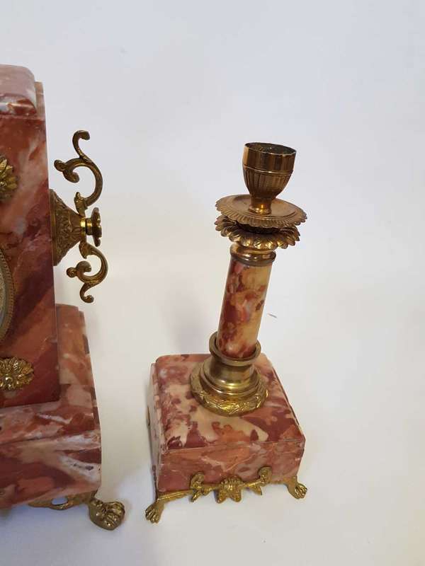 Mantle clock & candelabra set