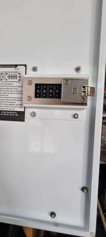 Employee Lockers with number lock mechanism.