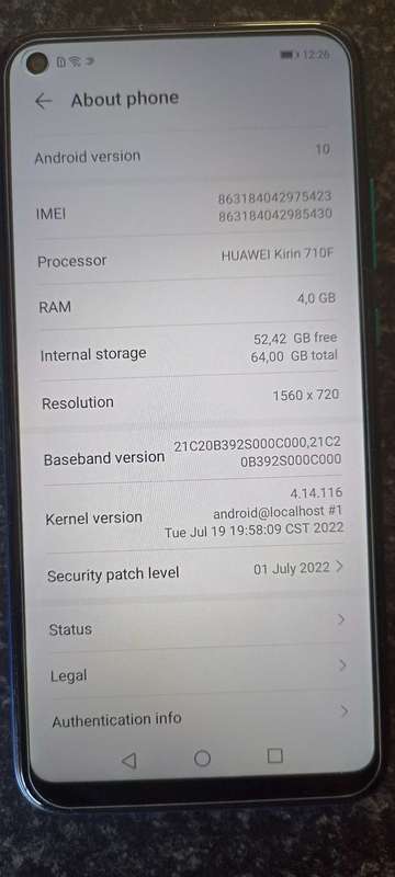 Huawei y7p Like New