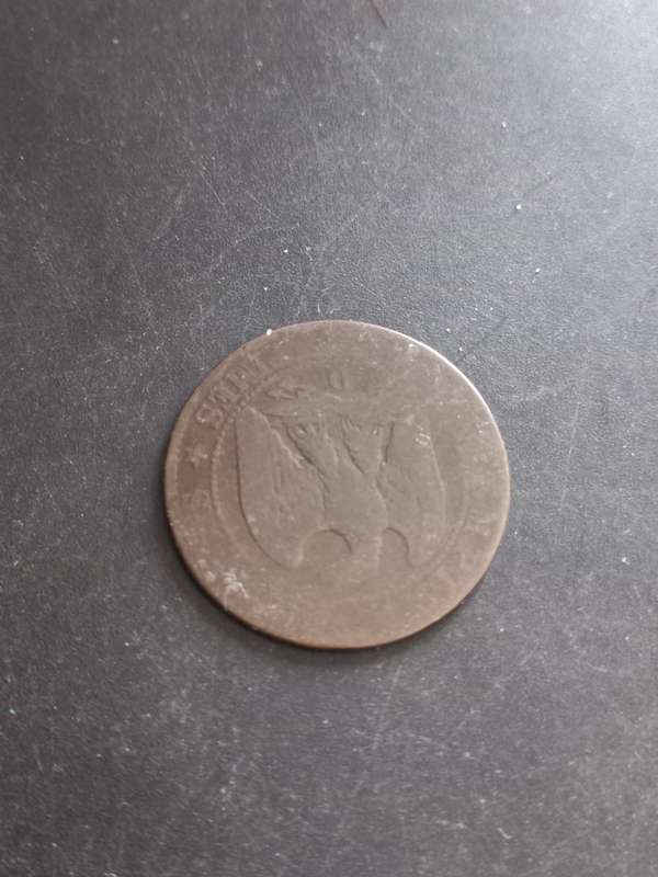 1856 France 5 Centimes. Worn