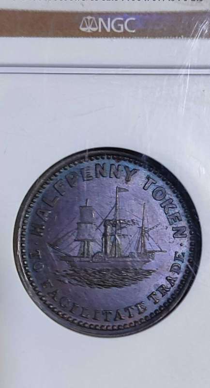 1870s S.AFRICA Marsh&Sons Cape Town TOKEN MS63BN