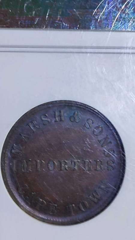 1870s S.AFRICA Marsh&Sons Cape Town TOKEN MS63BN