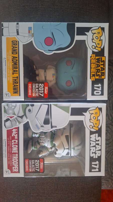 2017 Galatic convention funko pop Grand Admiral Thrawn and clone commander