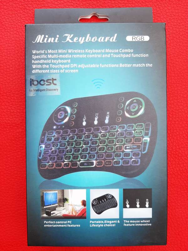 RGB Backlit Mini Wireless Keyboard with Built in Mouse Pad