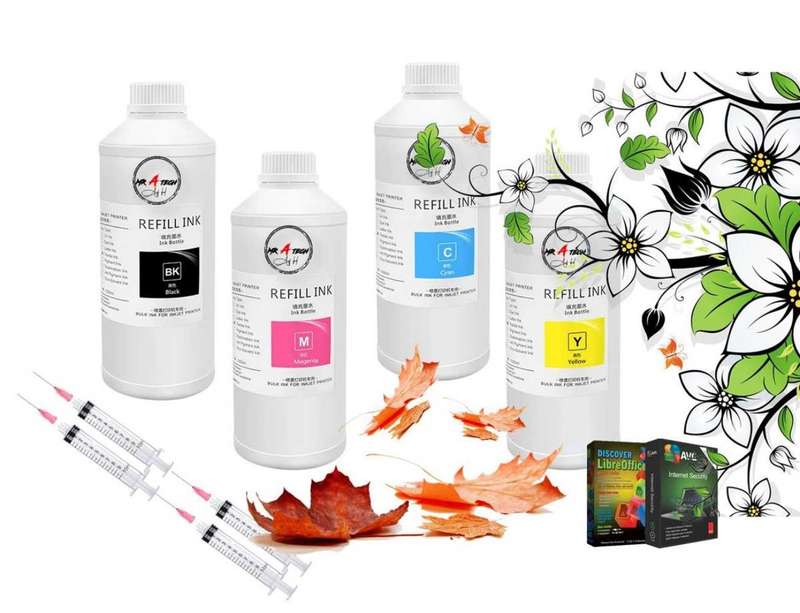 Universal Refill Ink Dye Ink (BK/C/Y/M) CANON,Brother,Epson,HP-Compatible