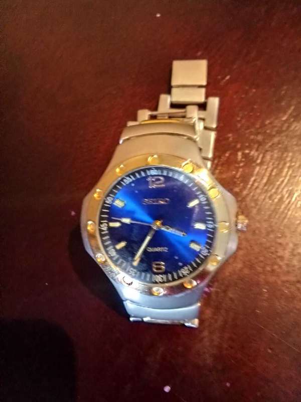 Mens Blue Dial Seiko Quartz 5421-6133