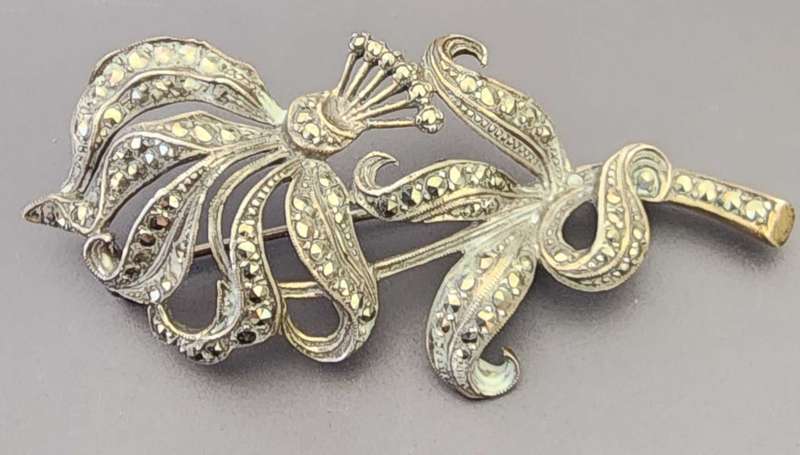 2 x Silver Victorian Vintage Broches