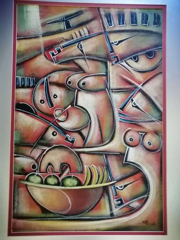 BEAUTIFUL ABSTRACT SIGNED S M.