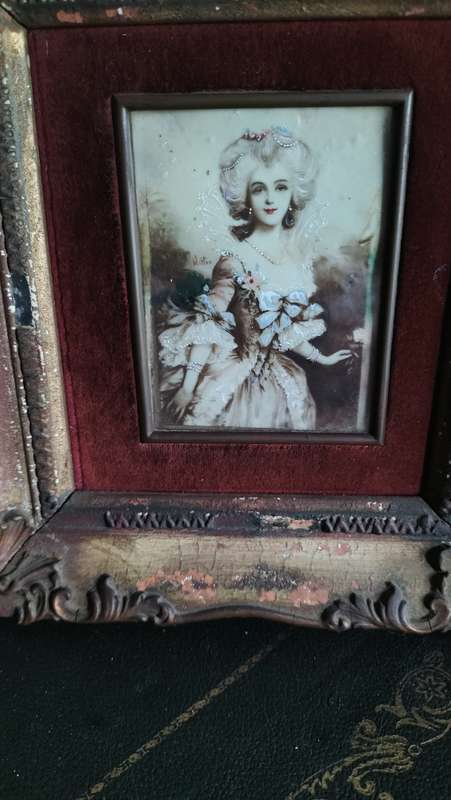Miniature Portrait Painting of a Woman Signed Willis