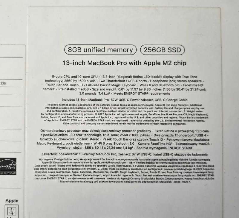 Apple Macbook Pro 13 inch M2 Chip