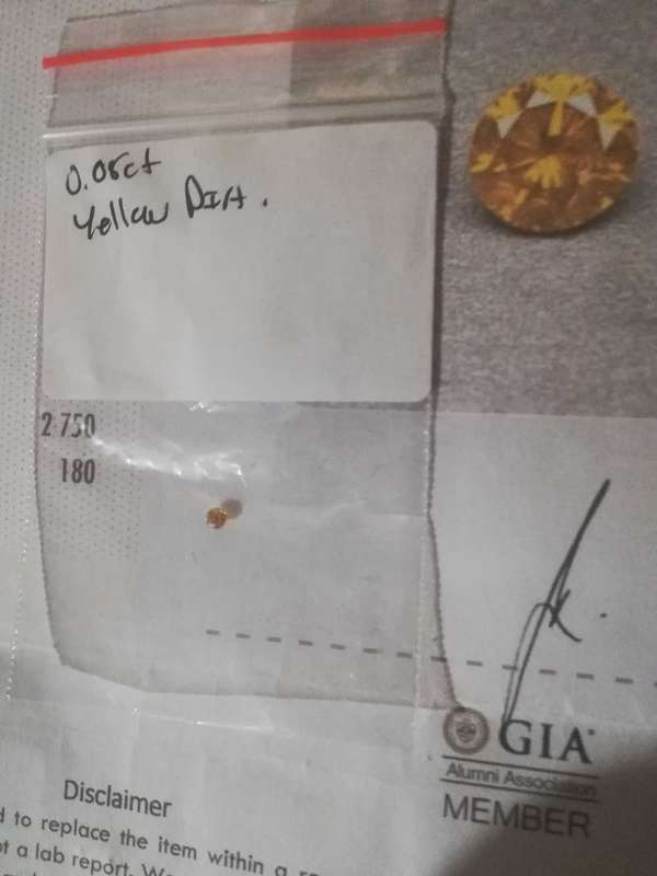 0.08 ct yellow diamond ×2