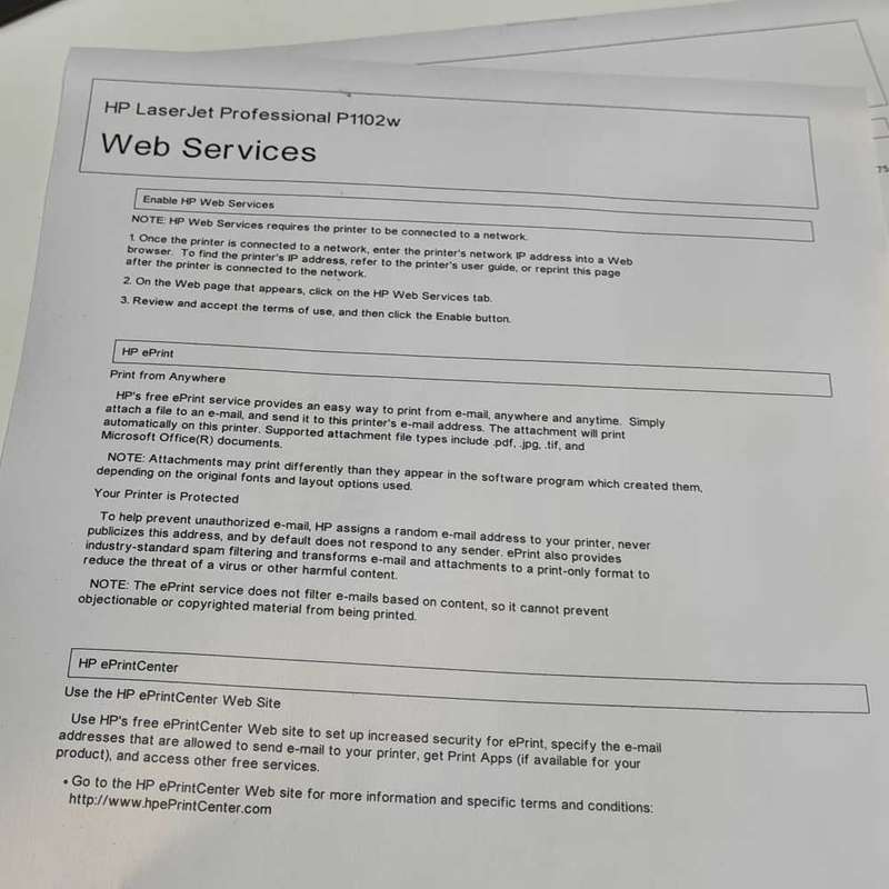 HP laserjet P1102w monochrome wireless printer