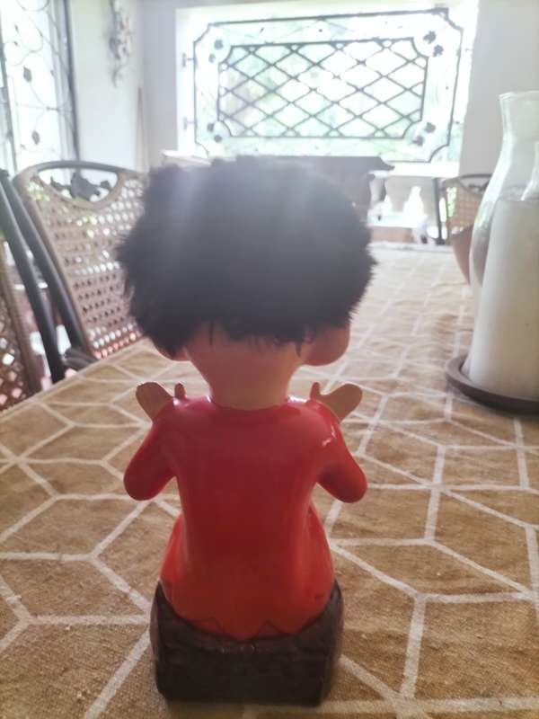 Vintage Pixie Elf Figurine made in Japan with Furry Hair