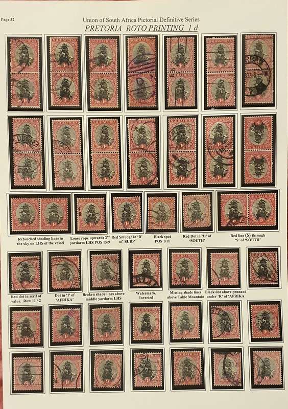 Union of South Africa 1/2d and 1d pictorial definitive series Pretoria Roto Printing