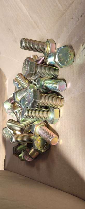 Fully- Threaded Short Hex Bolt Yellow (BID per pack of 10x