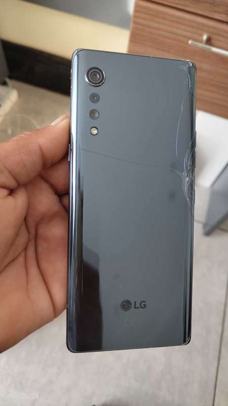 LG velvet 5G 128GB/6GB phone Grey colour Single SIM(Back glass cracked){Pre Owned}