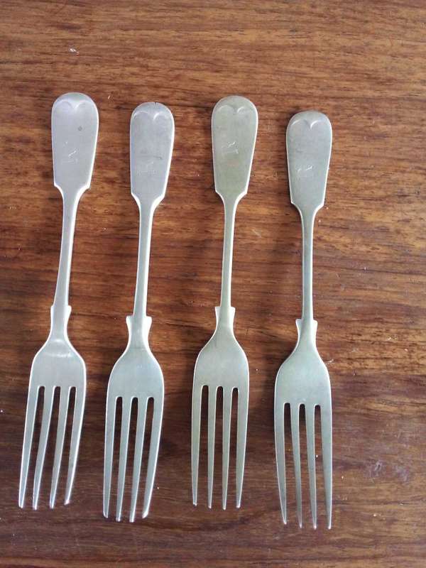 Sterling silver forks x 4