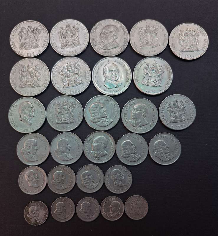 Mixture of Old South African coins