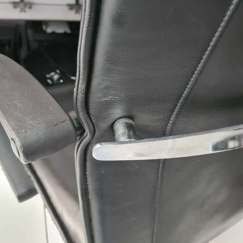 High back Operators black leather office chair