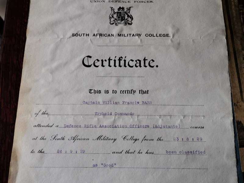 Original military officer certificate