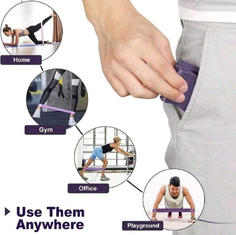 35-40 lbs Resistance Fitness Exercise Loop Bands - Ideal for Home,Yoga, Training - Purple