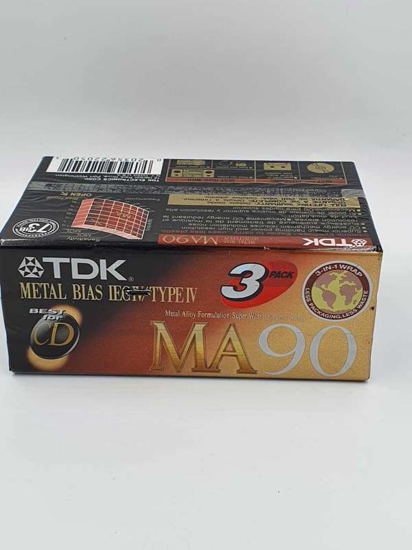 3 SEALED TDK MA 90 MA-90S3 Metal Bias Type IV audio cassette tapes made Japan