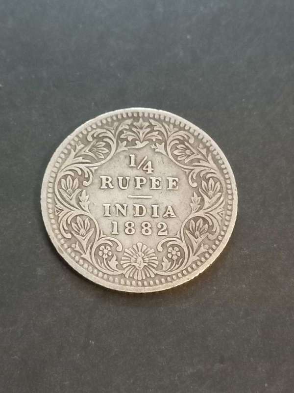 1882 Indië Silver Quarter Rupee