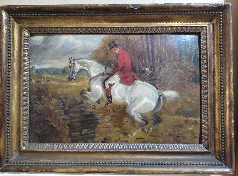 Antique Fox hunting Painting