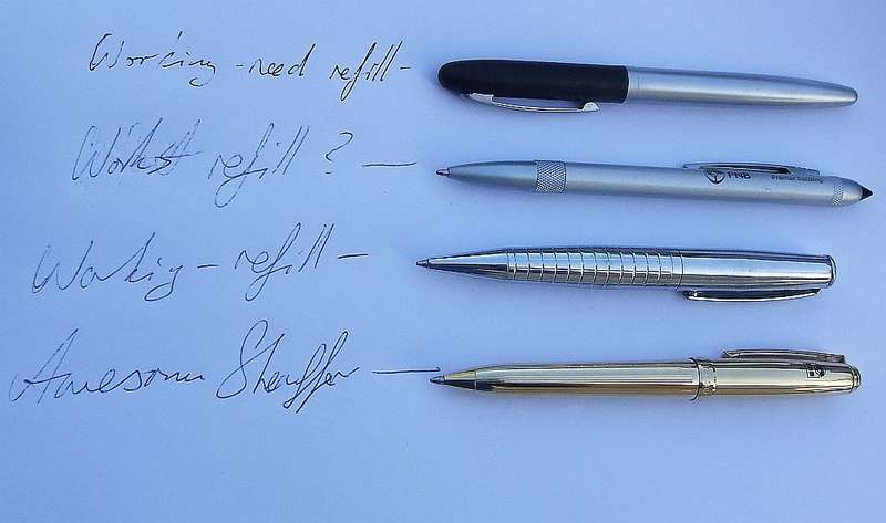 4 AWESOME VINTAGE GOOD QUALITY PENS - CORPORATE GIFTS "FNB" -ADPEL , SHEAFFER , CROSS !! BID FOR ALL