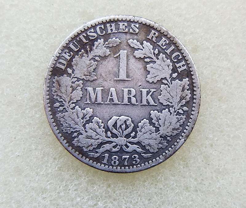 1873 DEUTCHES REICH 1 MARK COIN - SILVER