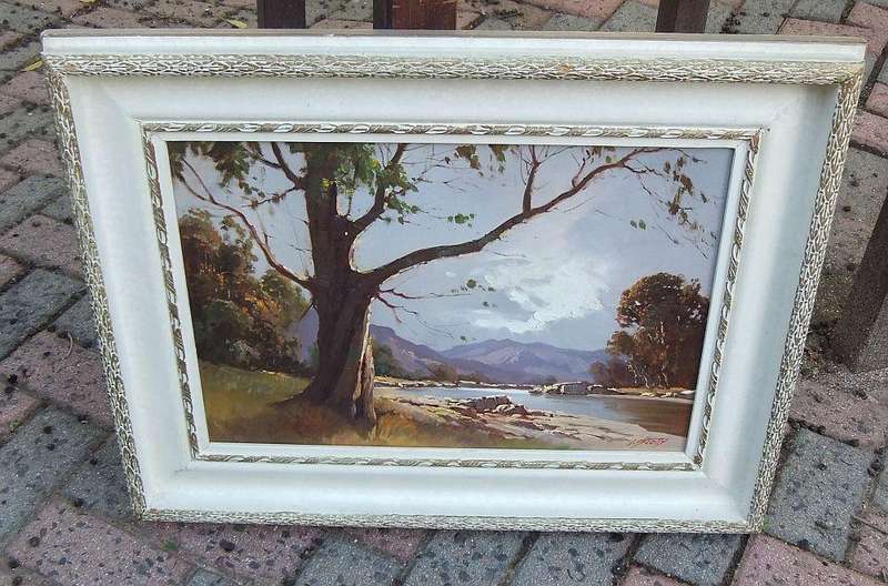 A STUNNING ORIGINAL OIL ON BOARD LANDSCAPE PAINTING BY TITTA FASCIOTTI ( PSEUDONYM T.SCOTTY )