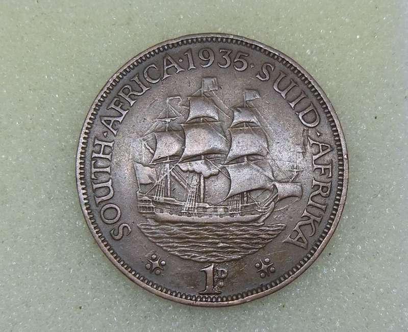 1935 SOUTH AFRICAN ONE PENNY COIN
