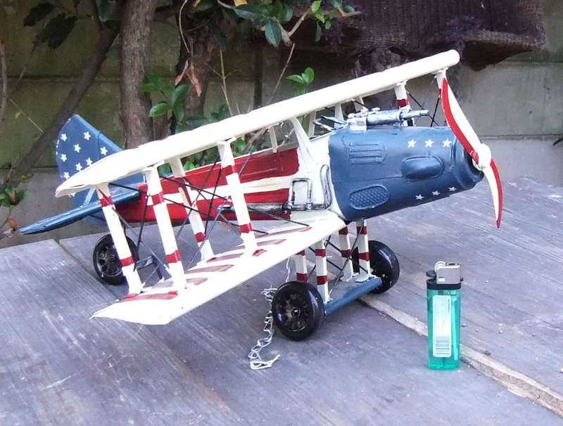 MUST SEE !! AN AWESOME AND BIG HIGHLY DETAILED METAL TIN TYPE FIGHTER PLANE !! WOW !!