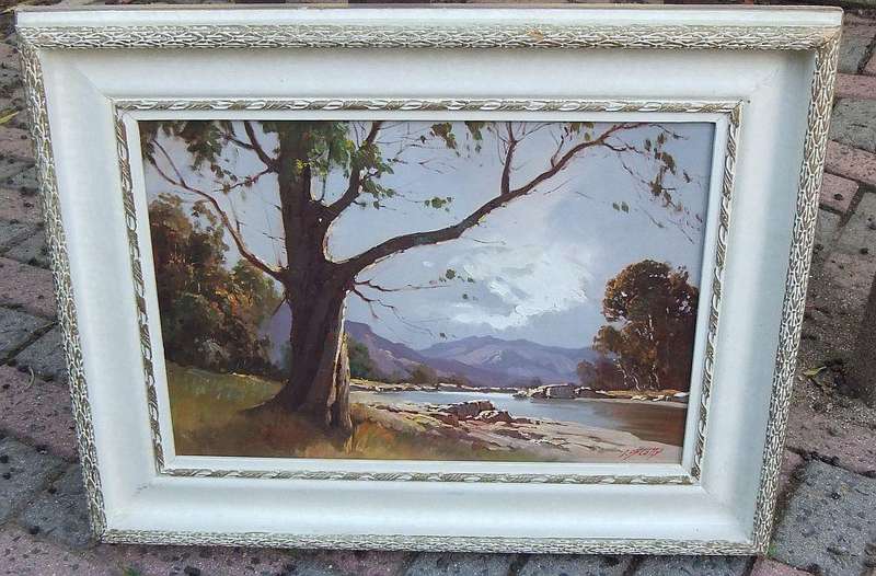 A STUNNING ORIGINAL OIL ON BOARD LANDSCAPE PAINTING BY TITTA FASCIOTTI ( PSEUDONYM T.SCOTTY )