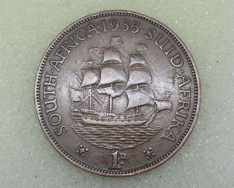 1935 SOUTH AFRICAN ONE PENNY COIN