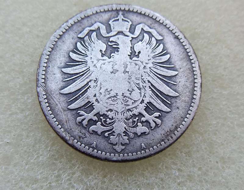 1873 DEUTCHES REICH 1 MARK COIN - SILVER