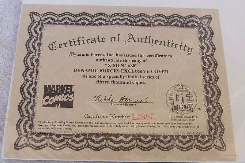 X-MEN #80 - CERTIFIED 15000 COPIES