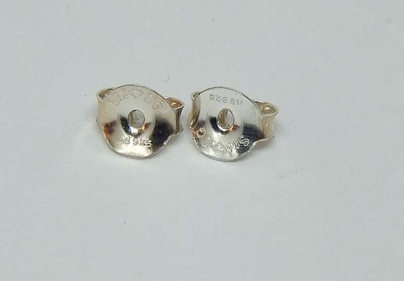 AN EXQUISITE AND IMPRESSIVE QUALITY TWO TONED PAIR OF STERLING SILVER EARRINGS WITH BUTTERFLIES !!