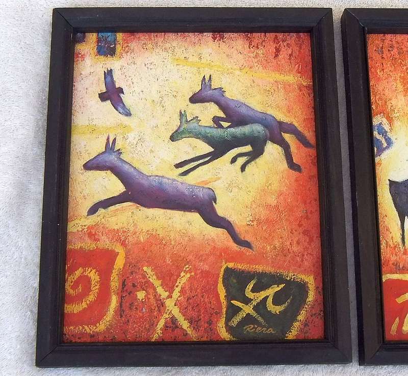 DOUBLE DEAL !! TWO SIGNED ORIGINAL OIL ON CANVAS BOARD PAINTINGS - BID FOR BOTH !!