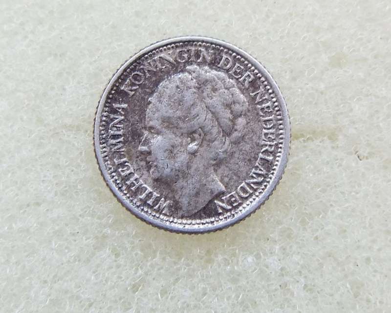 1941 TEN CENTS COIN - NETHERLANDS - SILVER