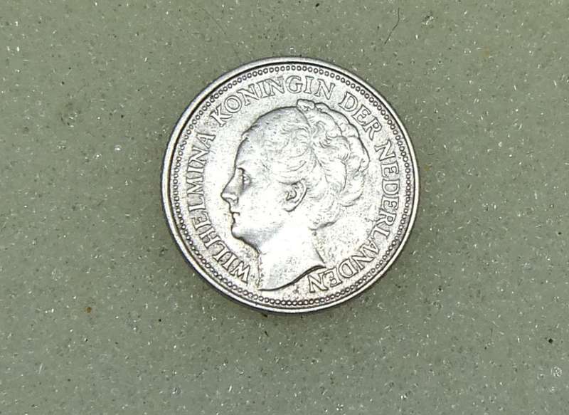 1936 TEN CENTS COIN - NETHERLANDS - SILVER