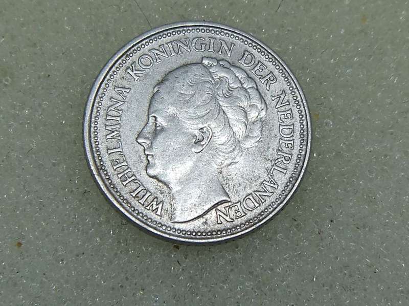 1936 TEN CENTS COIN - NETHERLANDS - SILVER