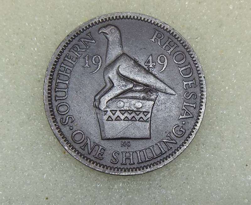 1949 SOUTHERN RHODESIA ONE SHILLING COIN - SILVER