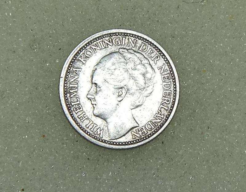 1937 TEN CENTS COIN - NETHERLANDS - SILVER