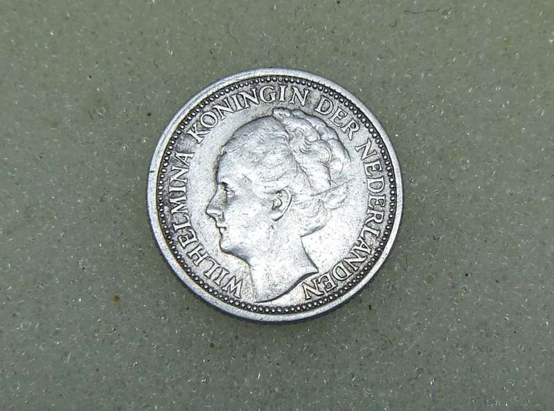 1937 TEN CENTS COIN - NETHERLANDS - SILVER