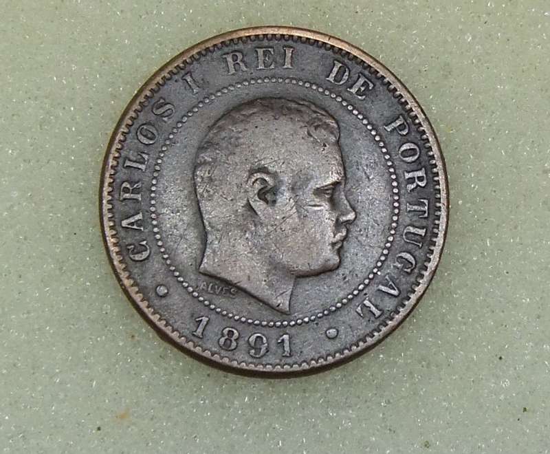 1891 PORTUGUESE 10 REIS COIN