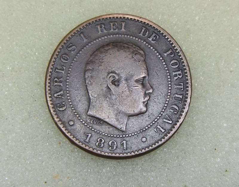 1891 PORTUGUESE 10 REIS COIN