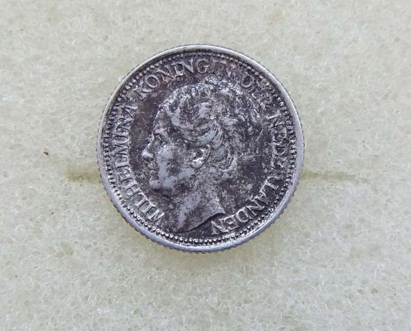 1937 TEN CENTS COIN - NETHERLANDS - SILVER