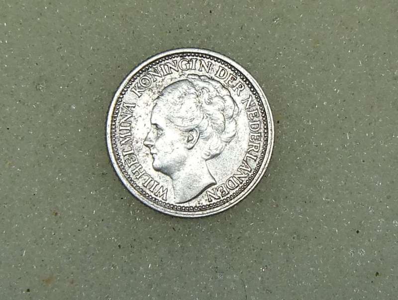1937 TEN CENTS COIN - NETHERLANDS - SILVER